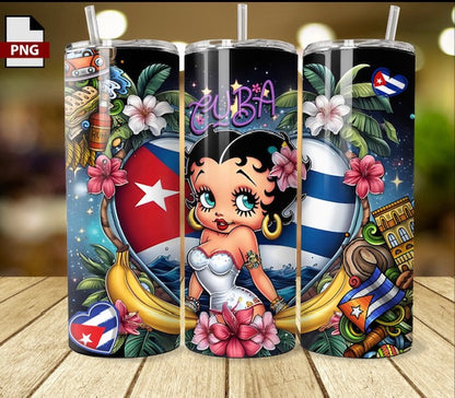 Custom Tumbler with clear tape a straw (20oz)